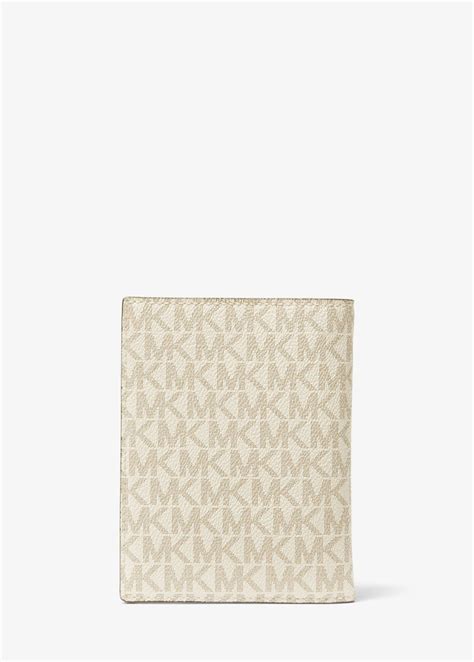 michael kors medium bedford wallet|Michael Kors Bedford Travel Medium Logo Stripe Passport Wallet .